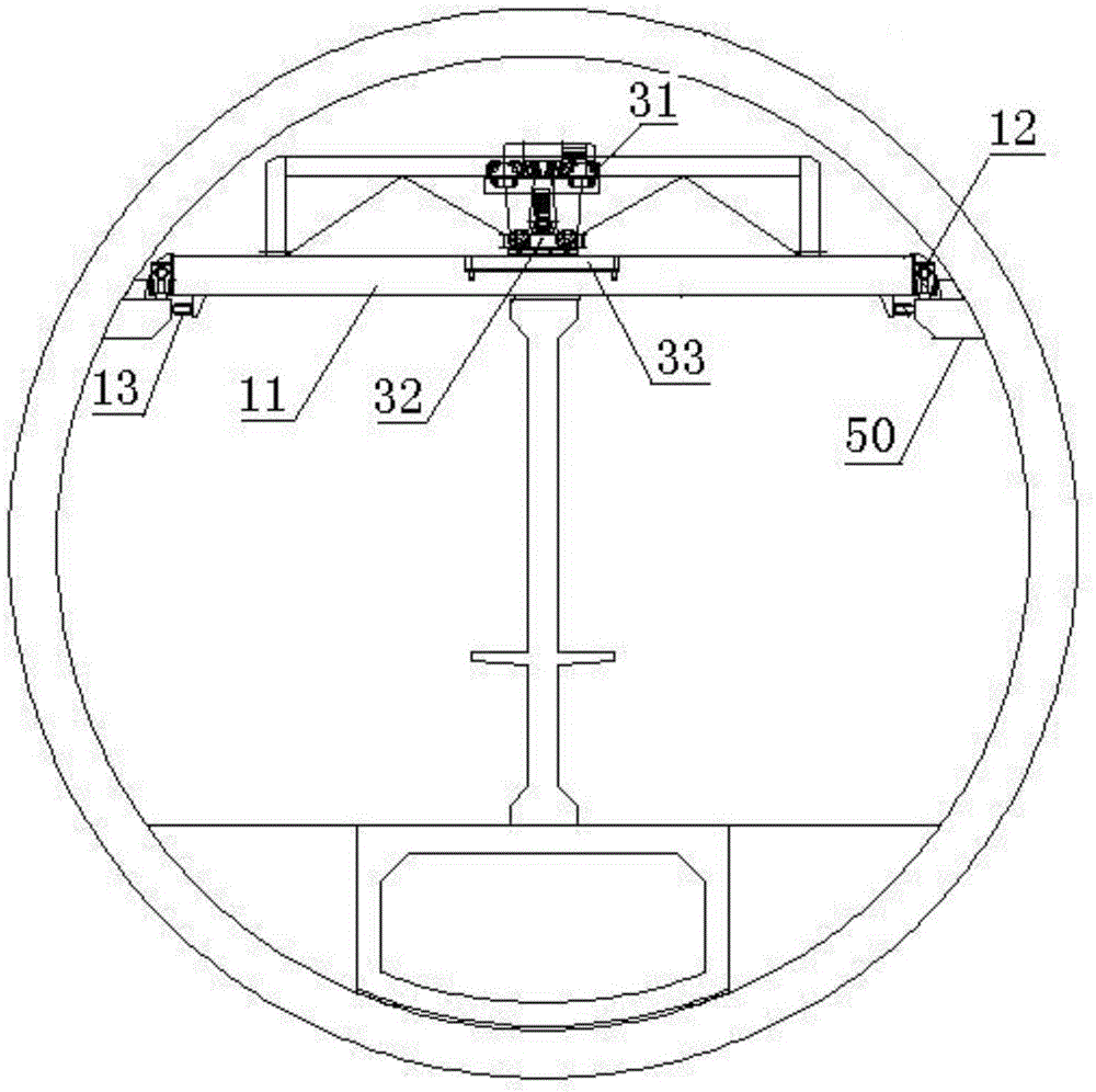 Installation device for superstructure in tunnel