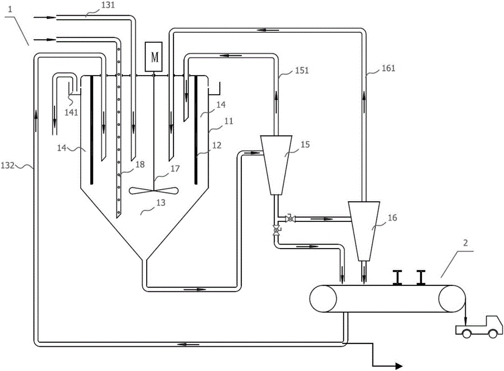 Denitrated gypsum cleaning device and method