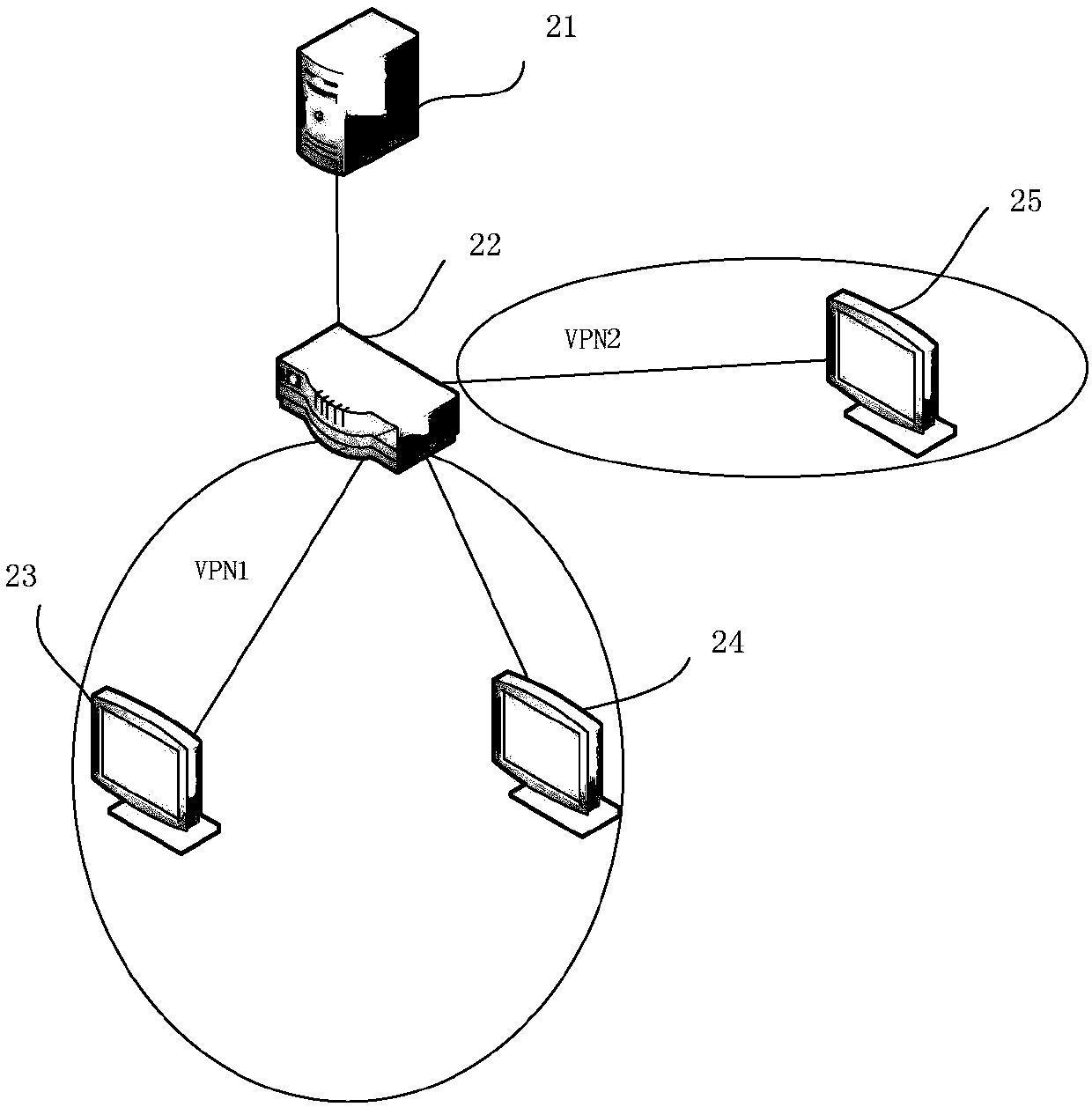 Communication method and apparatus of device and server in virtual private network VPN