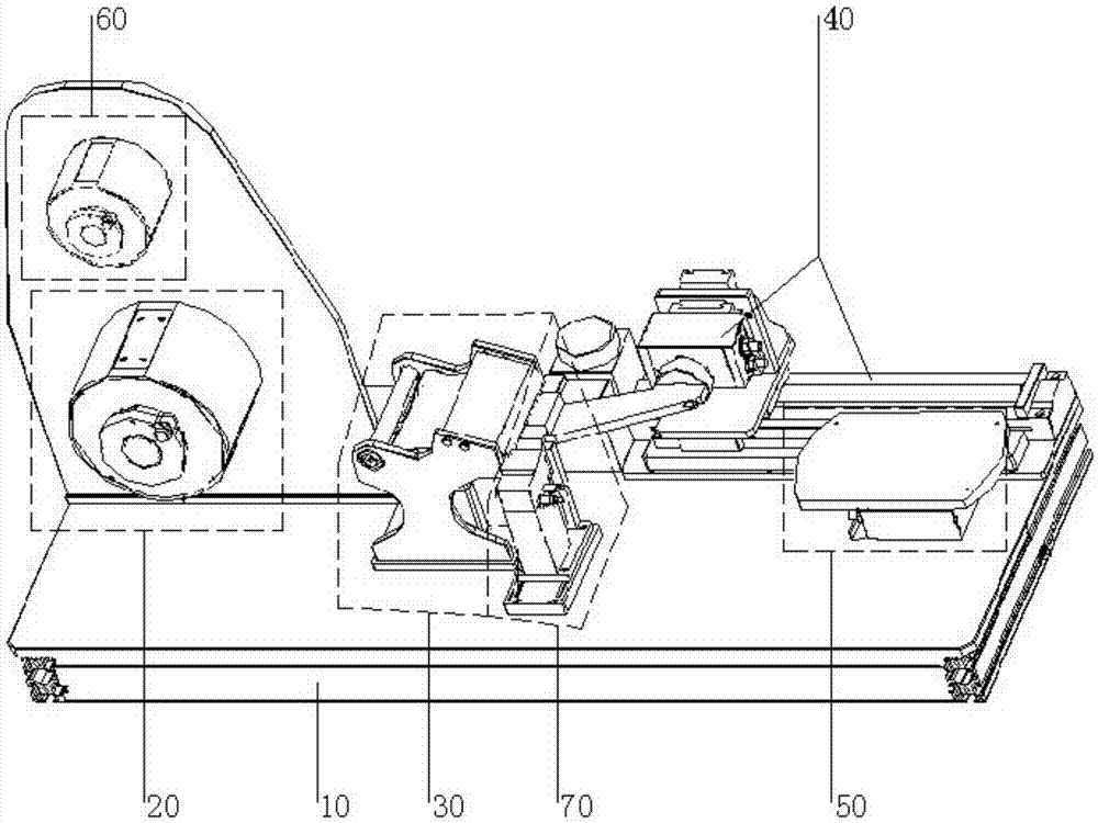 Tape discharging mechanism and tape attaching device