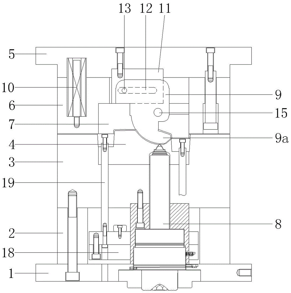Rotational core pulling mechanism for injection mould
