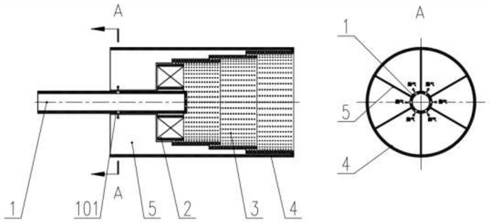 A flame tube, an industrial low-nitrogen burner, and a step-by-step amplification method for a gas flame