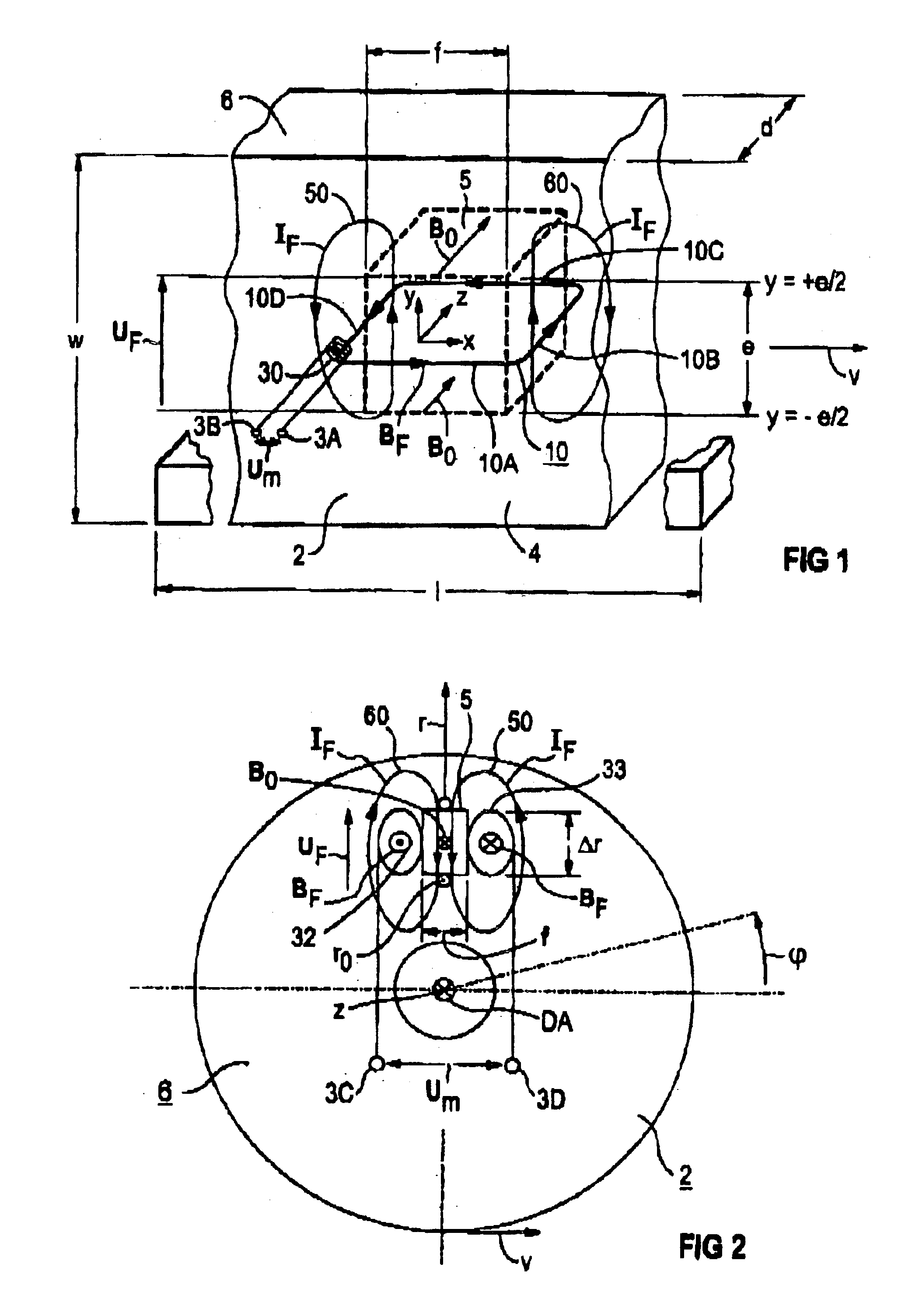 Device for measuring the motion of a conducting body through magnetic induction