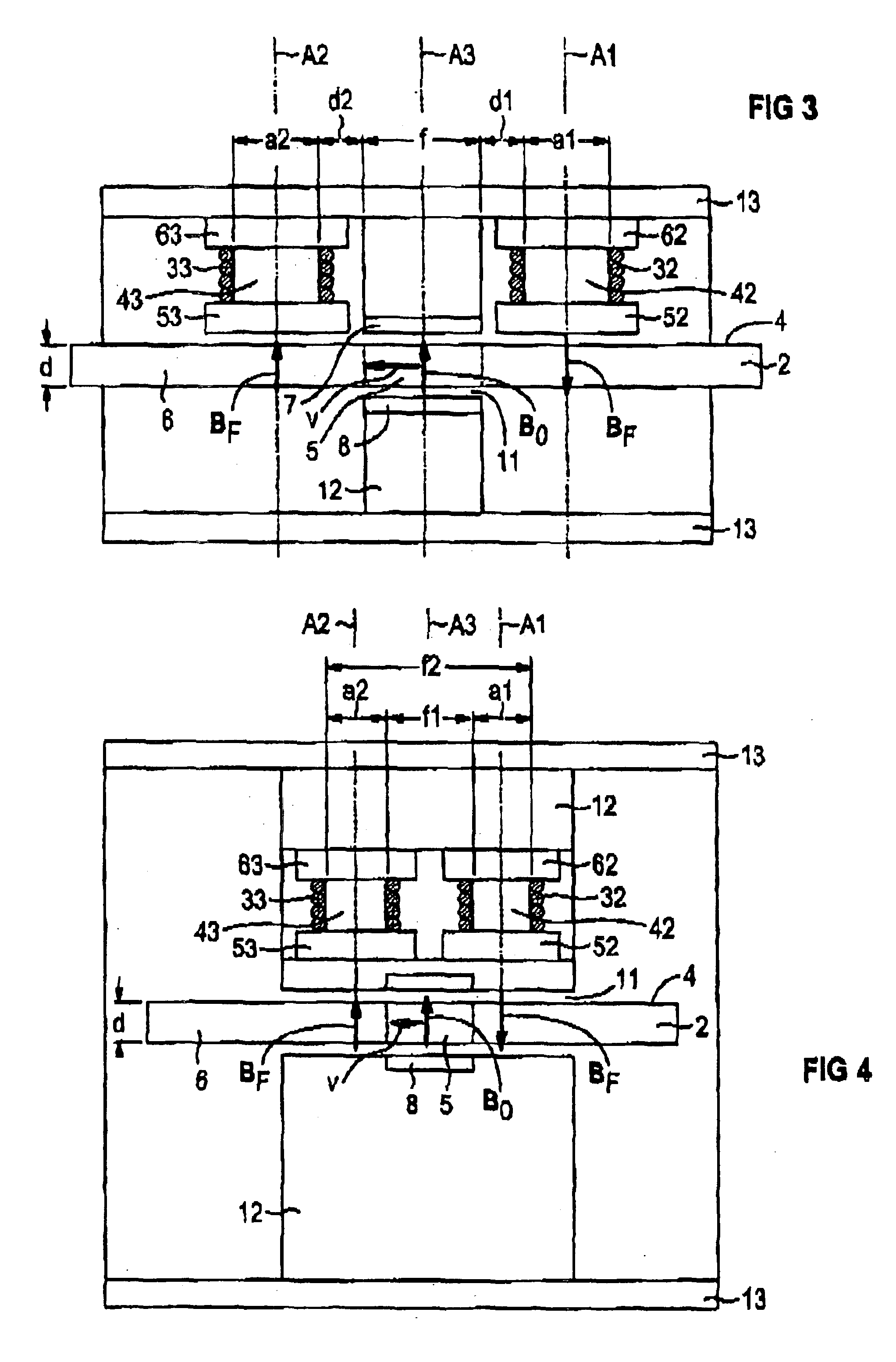 Device for measuring the motion of a conducting body through magnetic induction