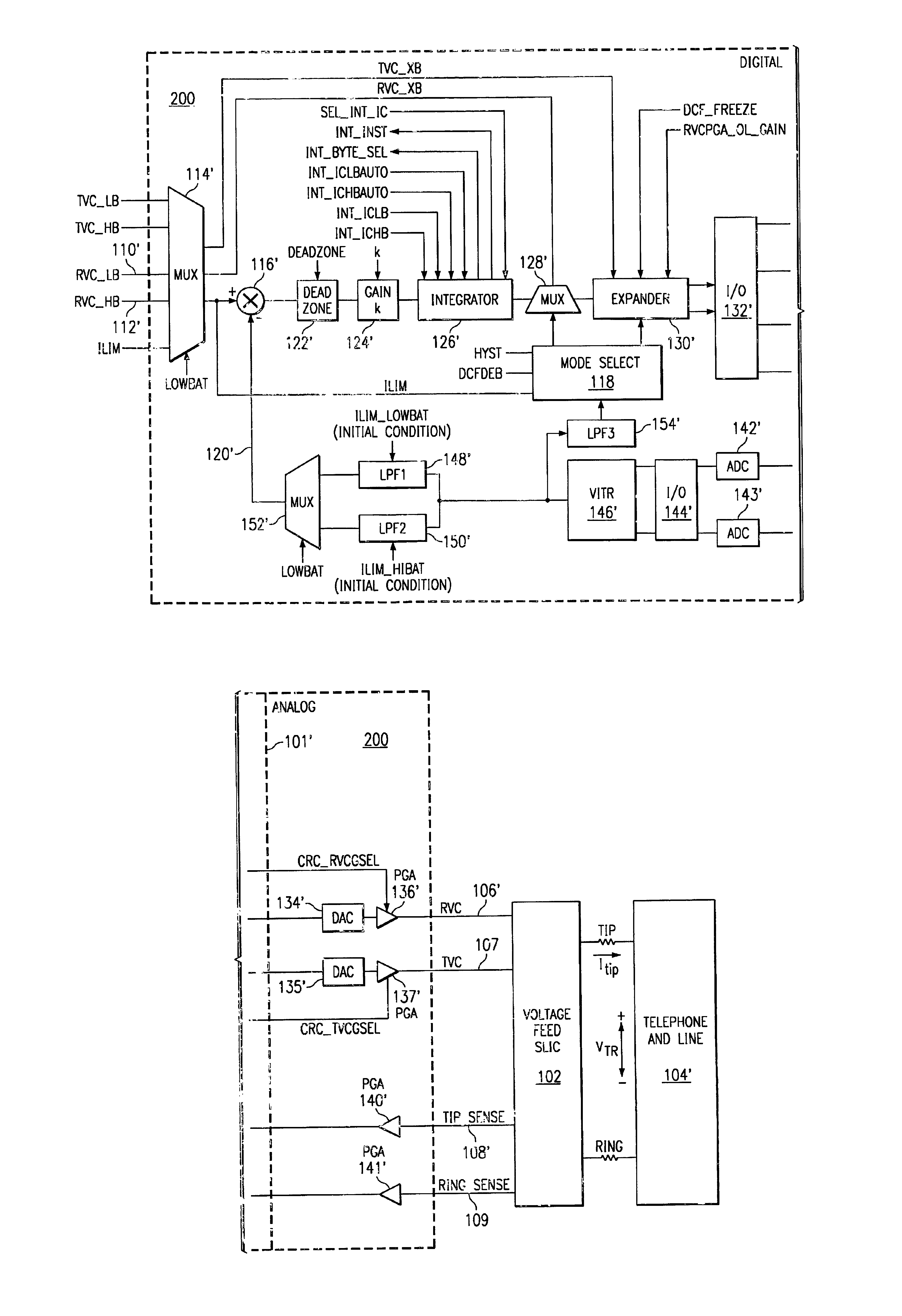 Hybrid DC-feed controller for a subscriber line interface circuit