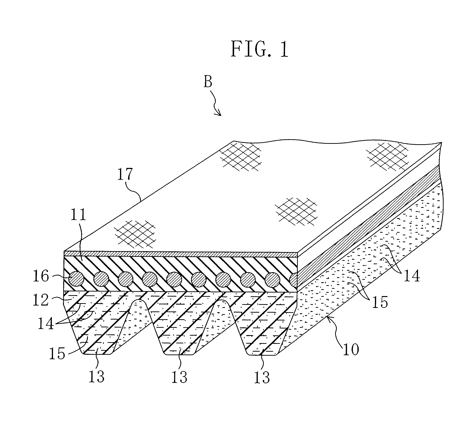 V-ribbed belt and automotive accessory drive belt drive system using the same