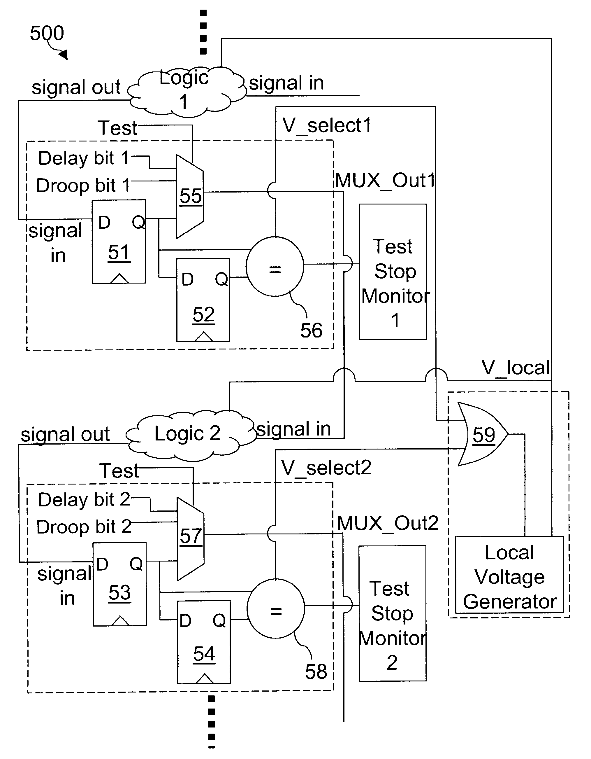 Optimal local supply voltage determination circuit