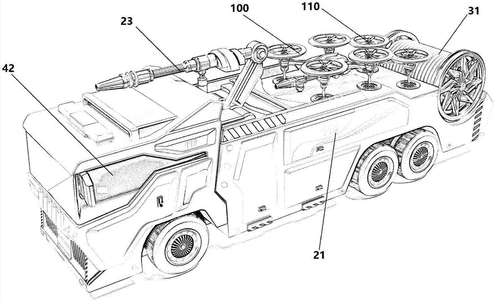 Unmanned aerial vehicle fire protection platform and control method