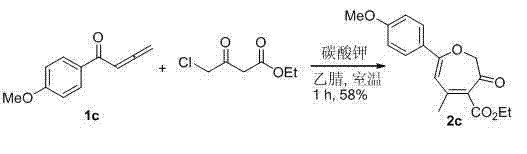 Synthesis method of poly-substituted oxacycloheptatriene-3(2H) ketone compounds