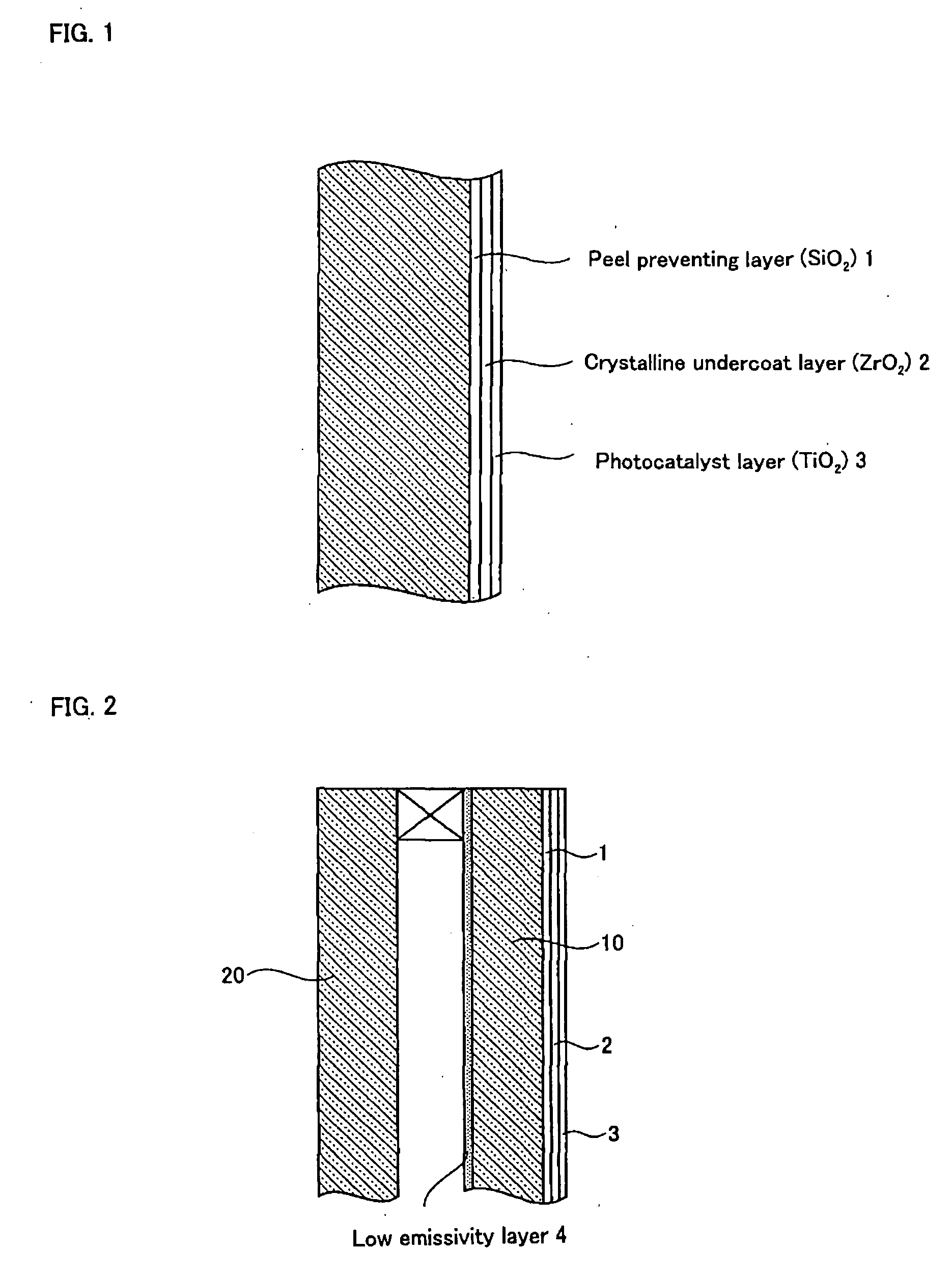 Member having photocatalytic activity and multilayered glass