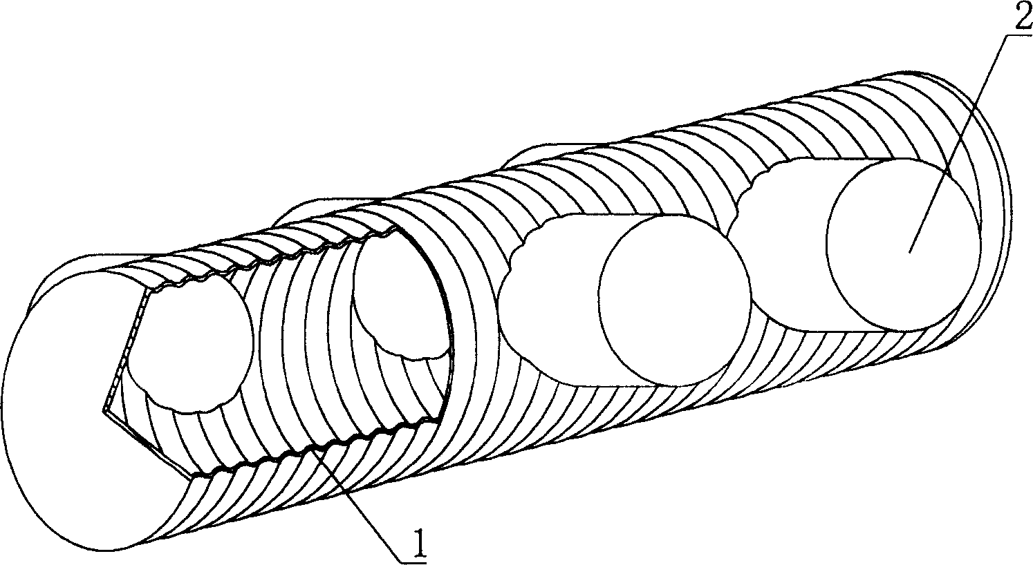 Light tube for filling cast-in-situ steel reinforced concrete