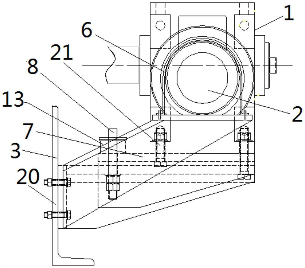 A conveyor roller reducer fixing device