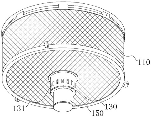 A suspended cage device for microbial testing