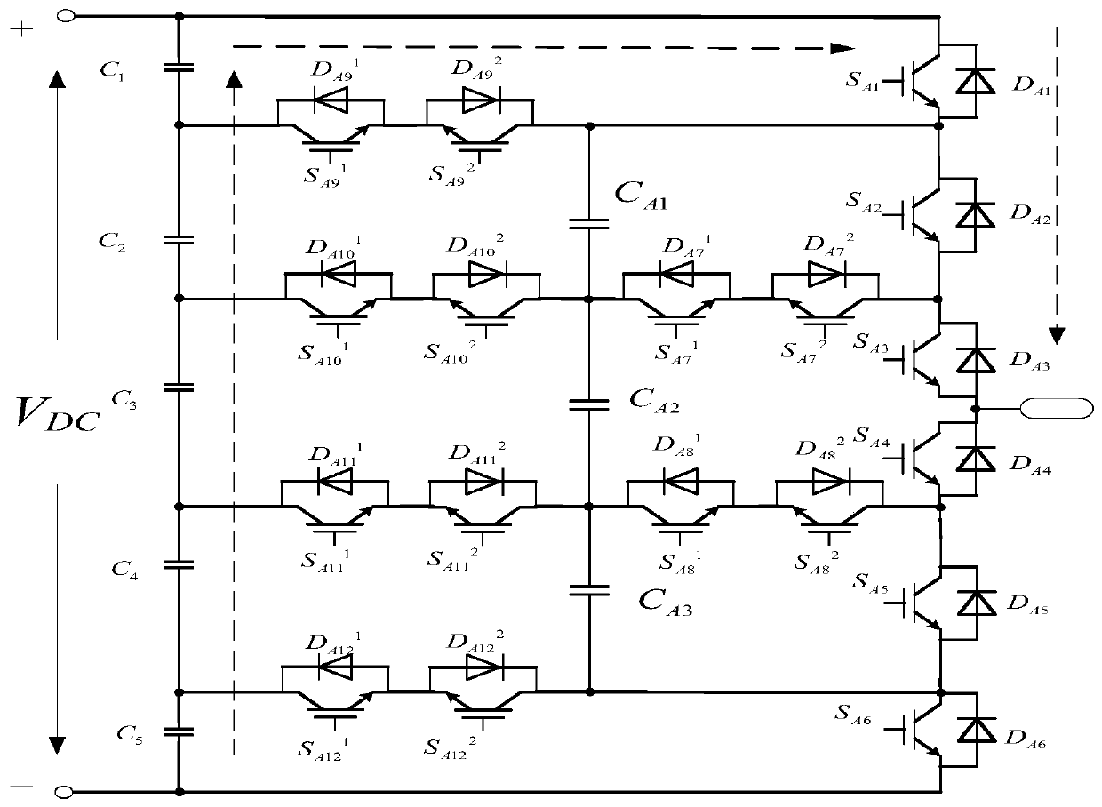 A six-level circuit topology for power conversion systems