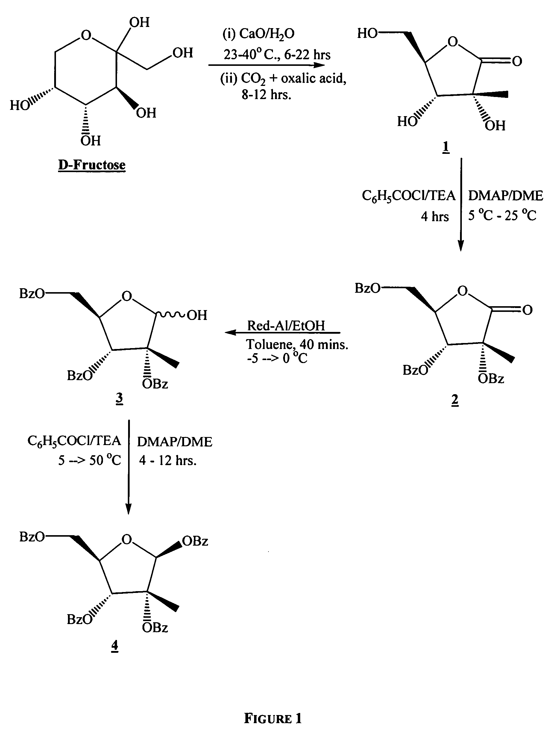 Process for the production of 2'-branched nucleosides