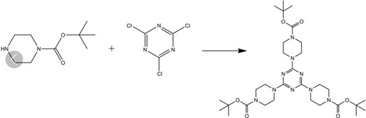 Char-forming agent based on tripiperazine-triazine and preparation method thereof