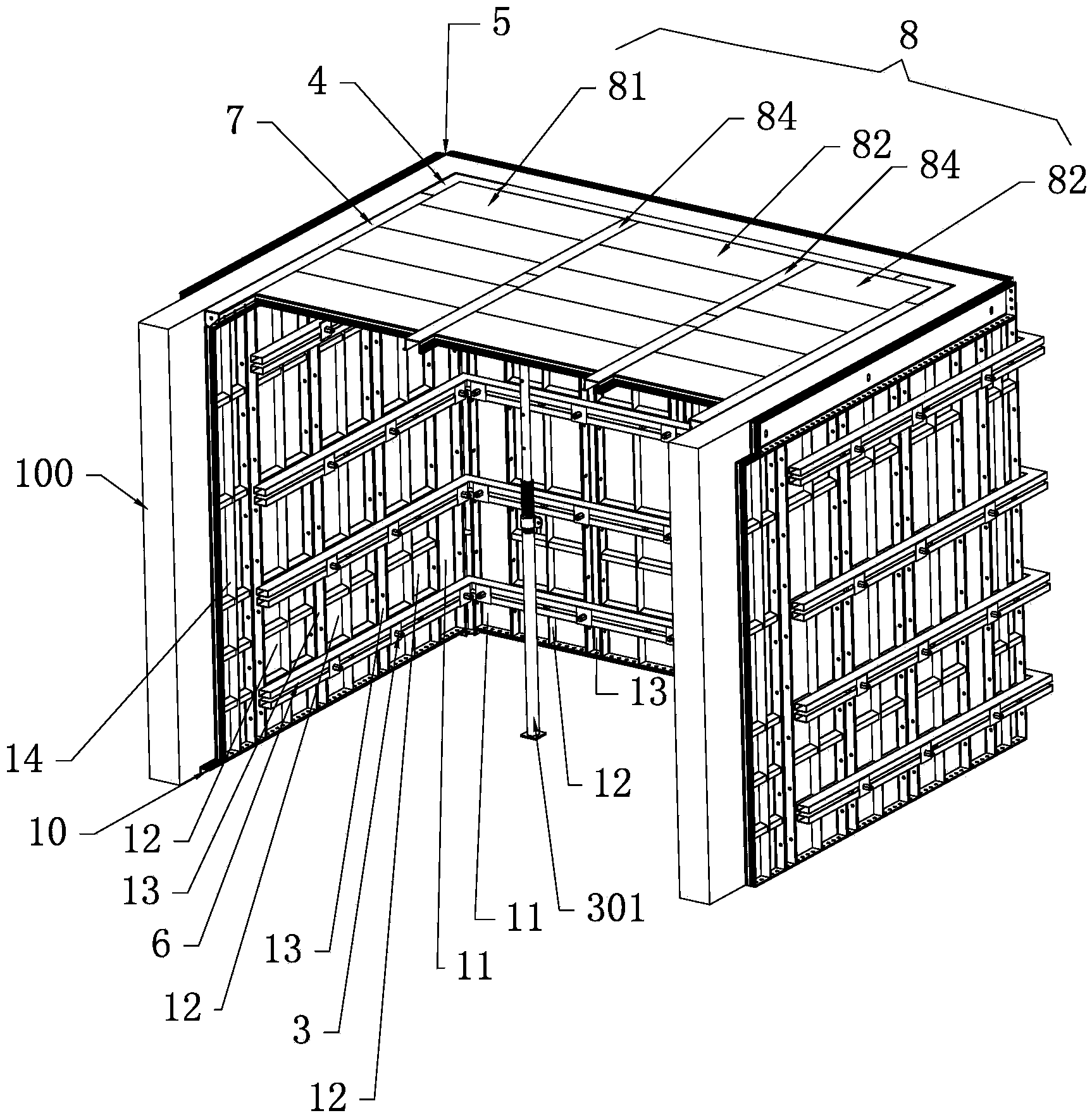 Assembled early-detached building template system and setup method thereof
