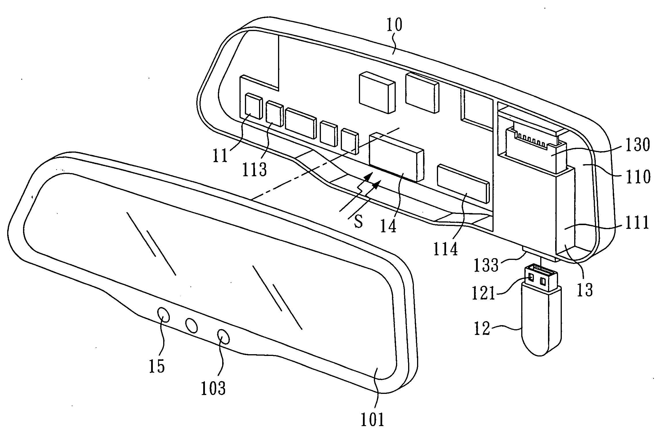 Multipurpose vehicle internal rearview mirror