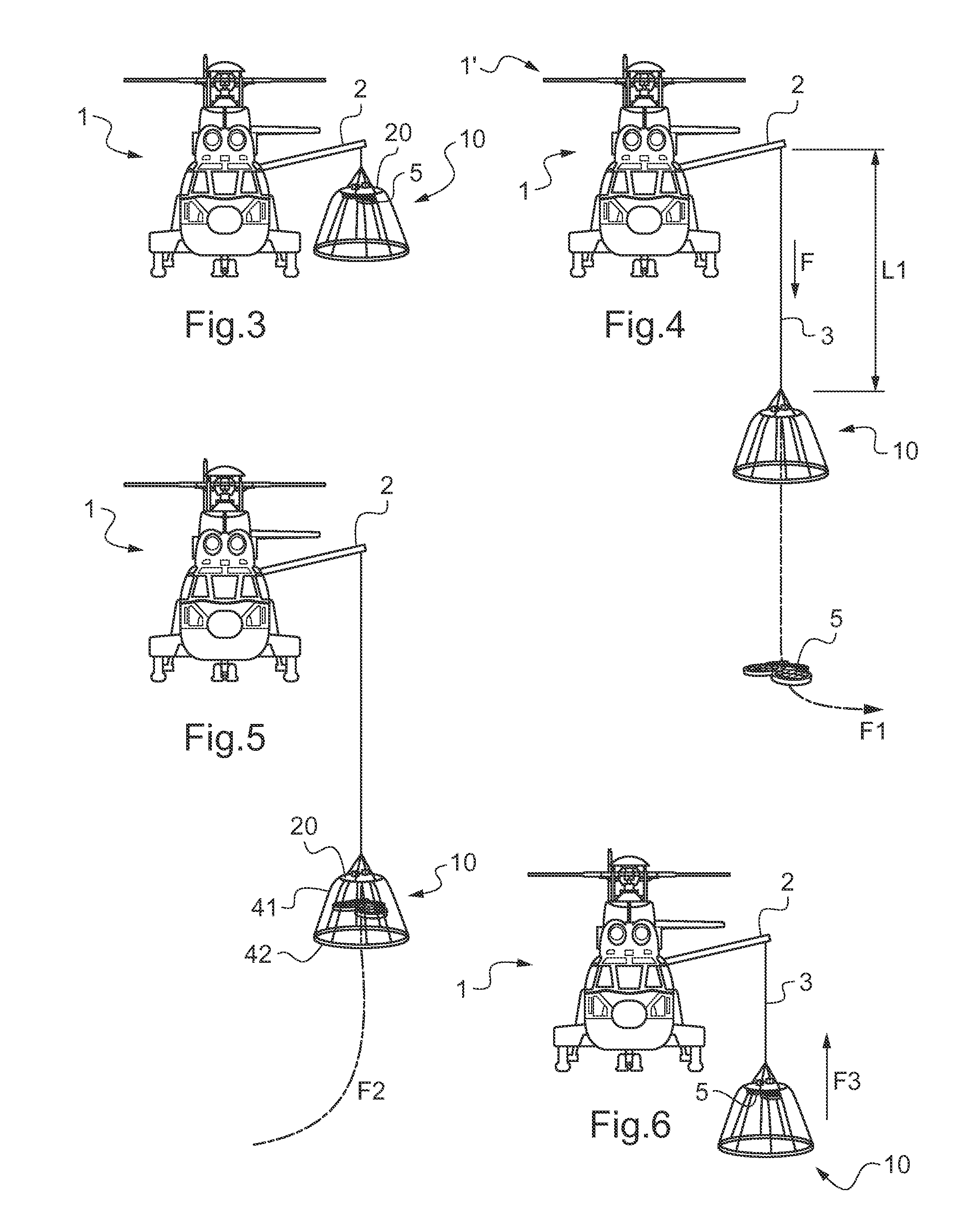 Device for launching and recovering a drone, and an associated aircraft