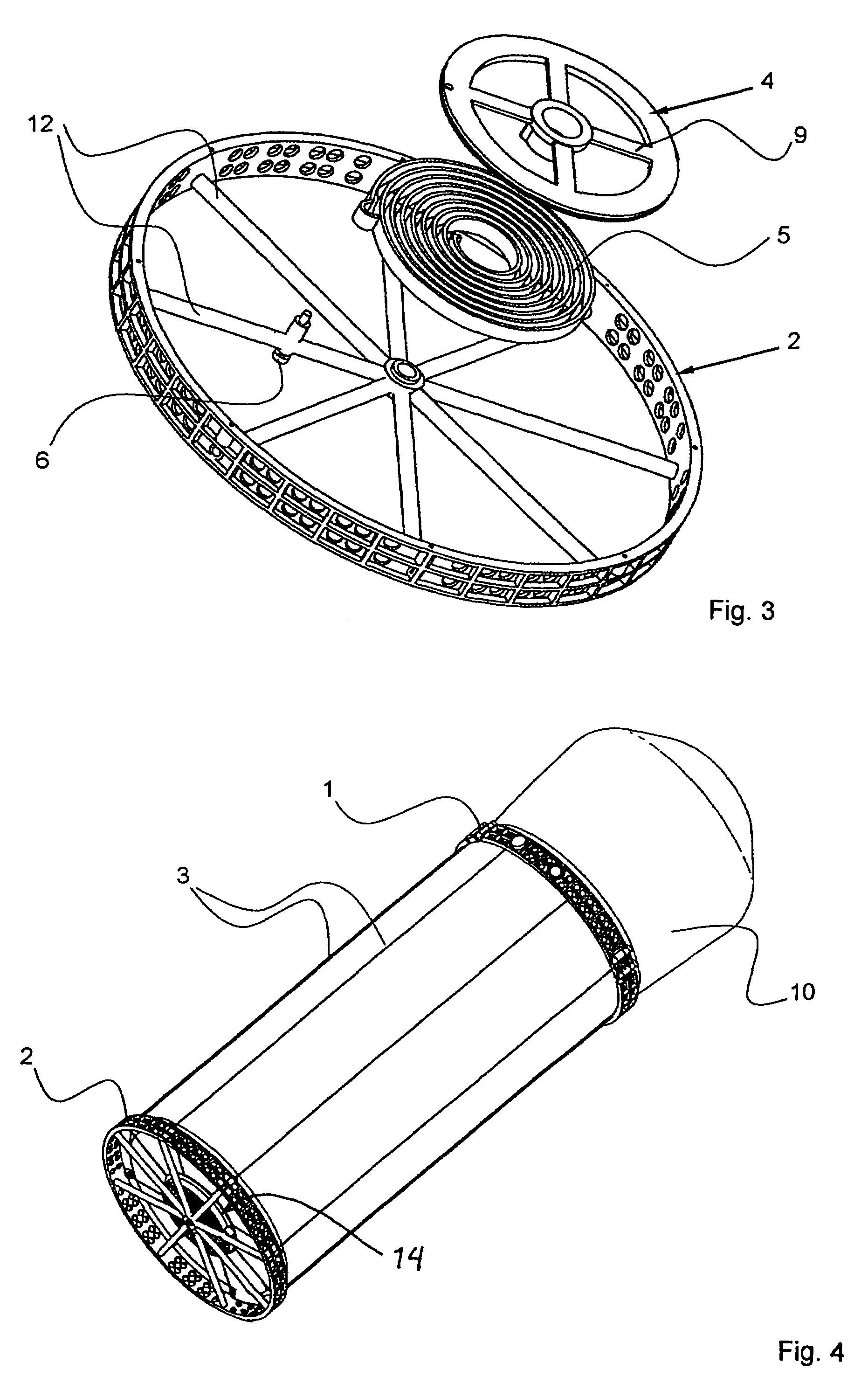 Apparatus with axis-parallel tension cables for ejecting a spin-stabilized body from a spacecraft