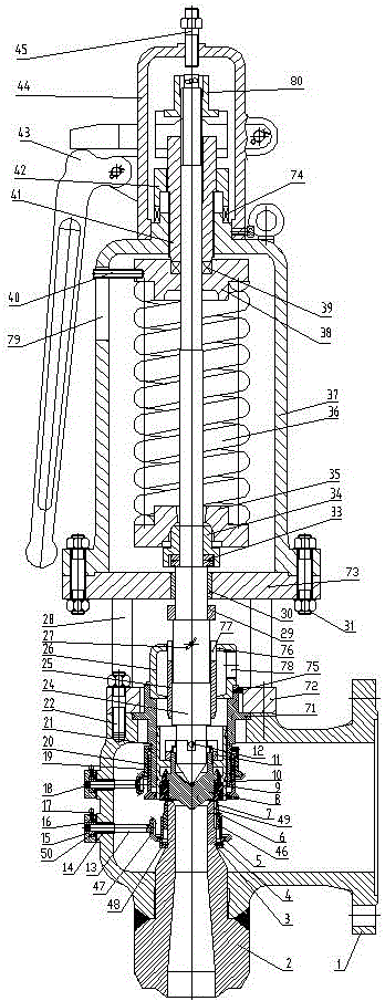 High-temperature high-pressure safety valve with combined adjustable elastic seal disc