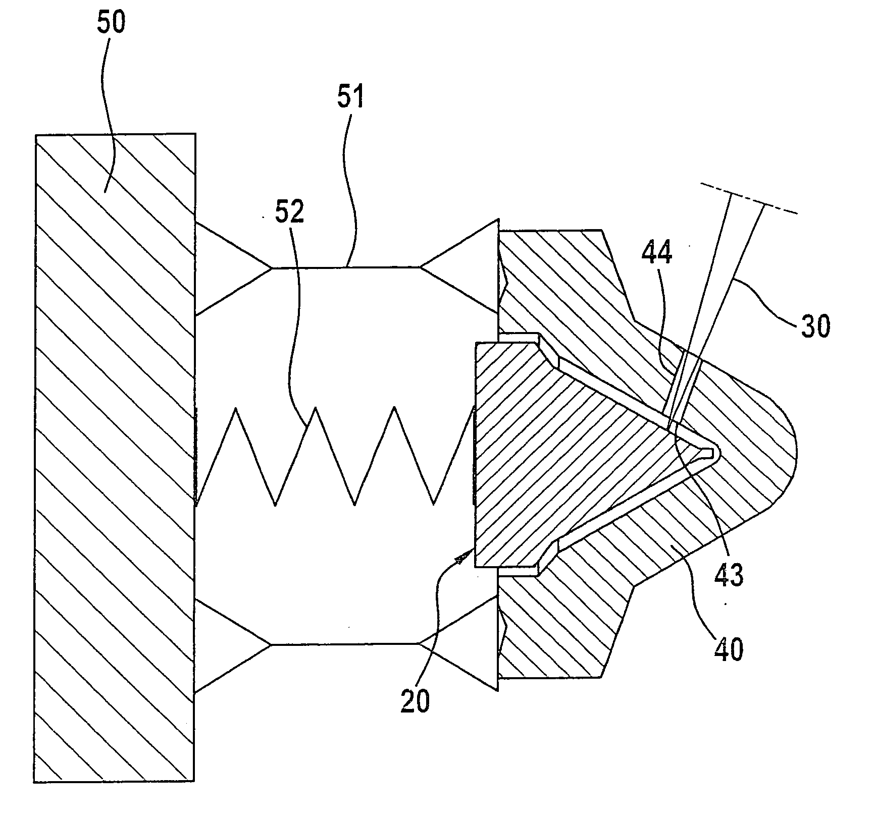 Method and device for laser drilling in a process gas atmosphere