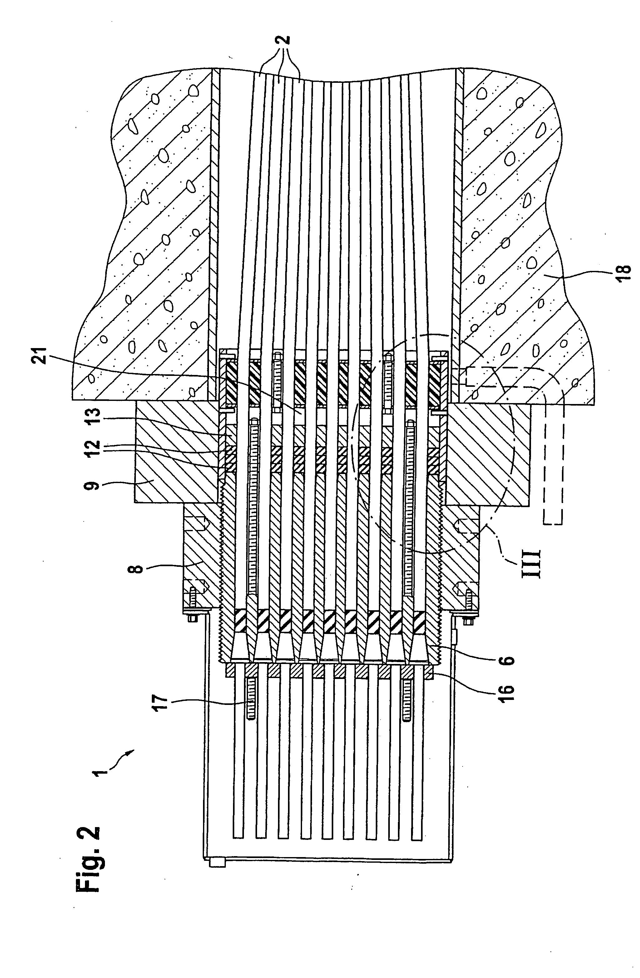 Anchoring device for a corrosion-resistant tension member, particularly an inclined cable for a cable-stayed bridge