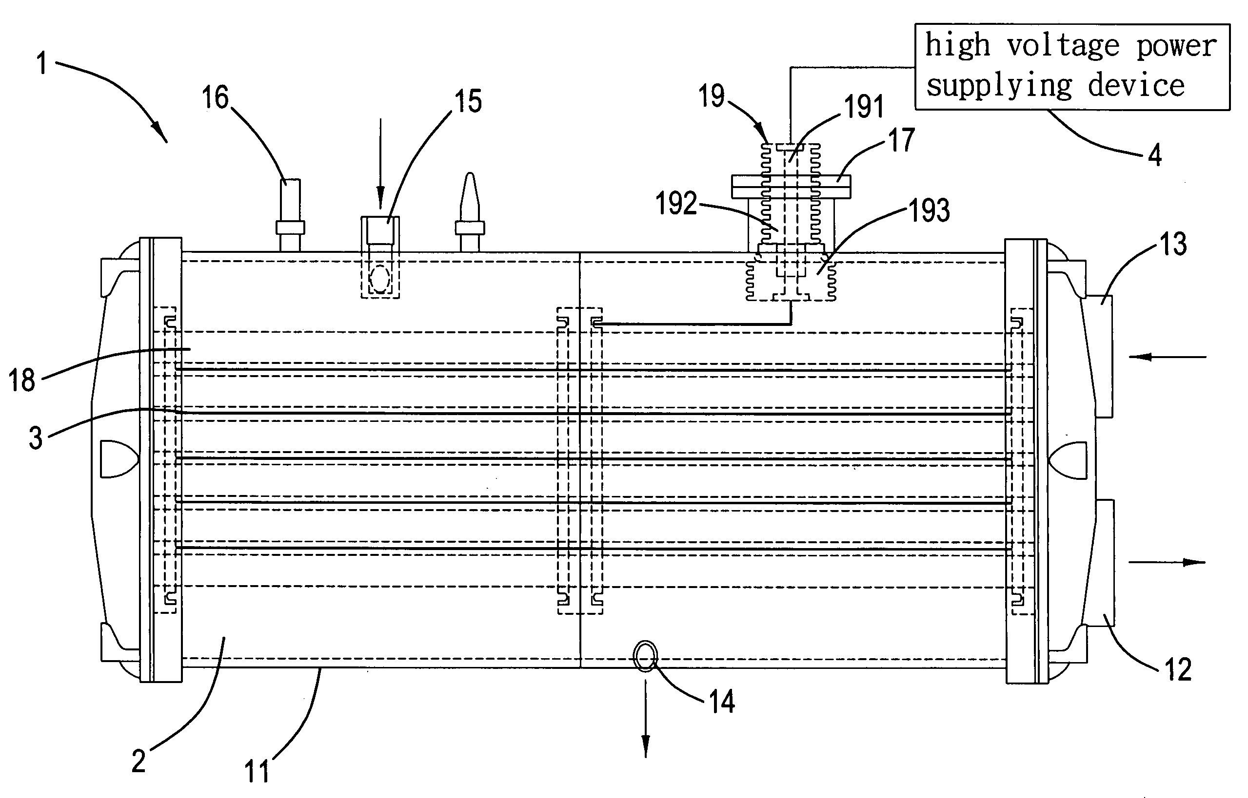 Electrohydrodynamic condenser device