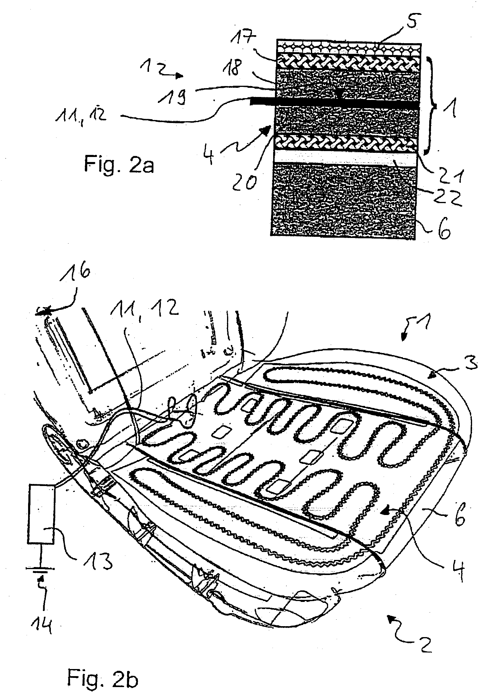 Surface heating system and method for producing it and a heatable object