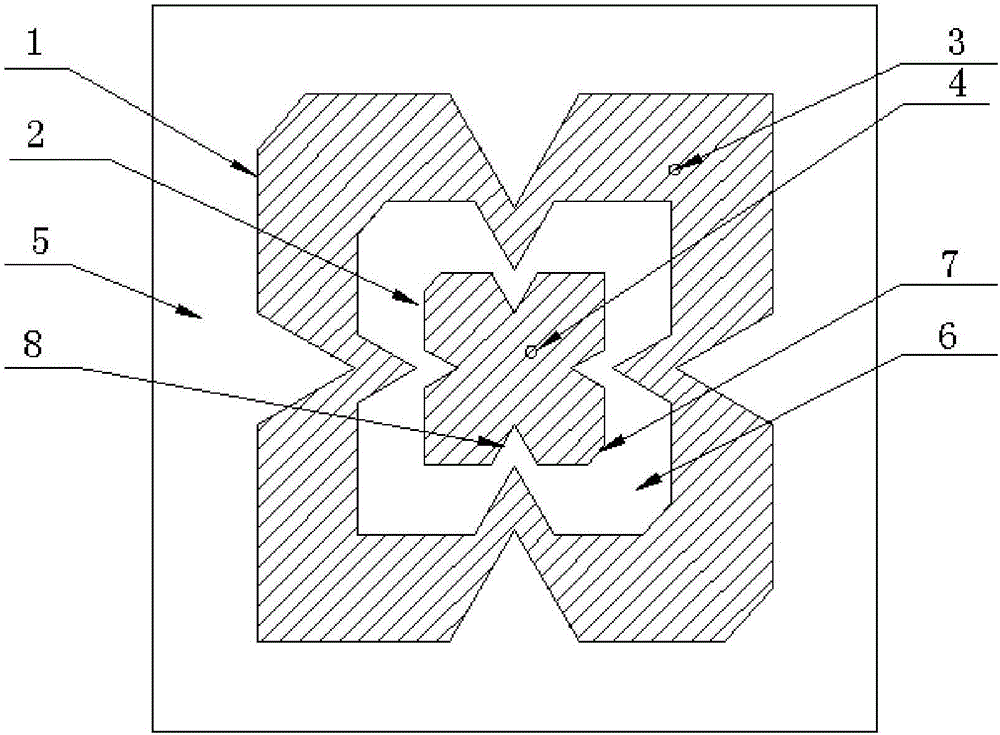 Nested type Koch fractal Beidou dual-frequency micro-strip antenna