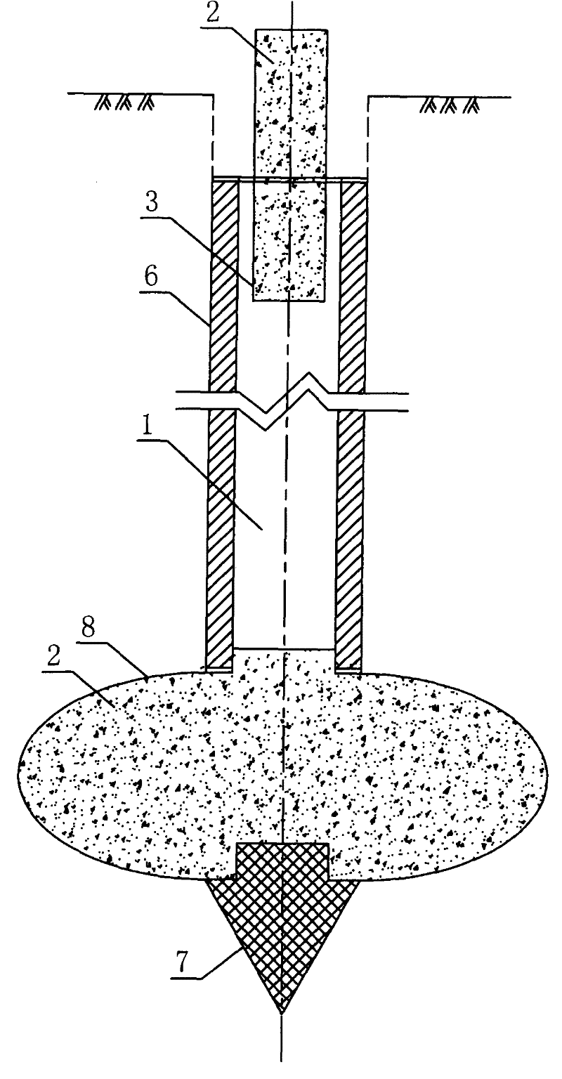 Construction method for concrete bagged pouring in small-diameter pile hole