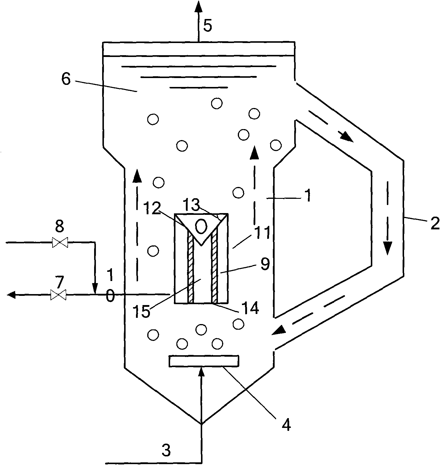 Application method of loop slurry reactor adopting novel filtration module