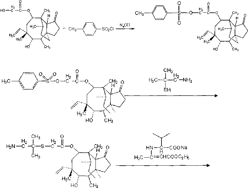 Method for synthesizing valnemulin hydrochloride
