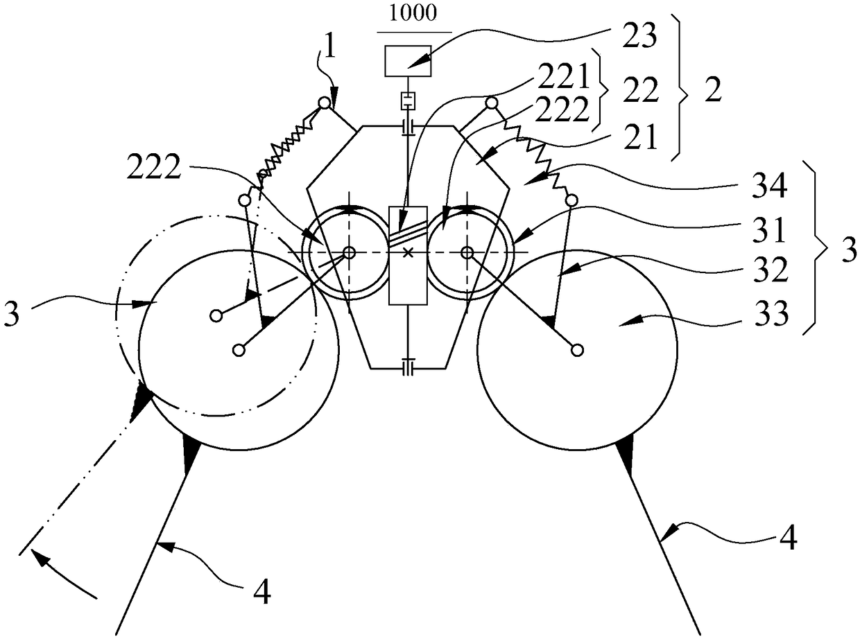 Deformation shock-absorbing walking part of double worm gear mechanism and fire-fighting mobile platform with it