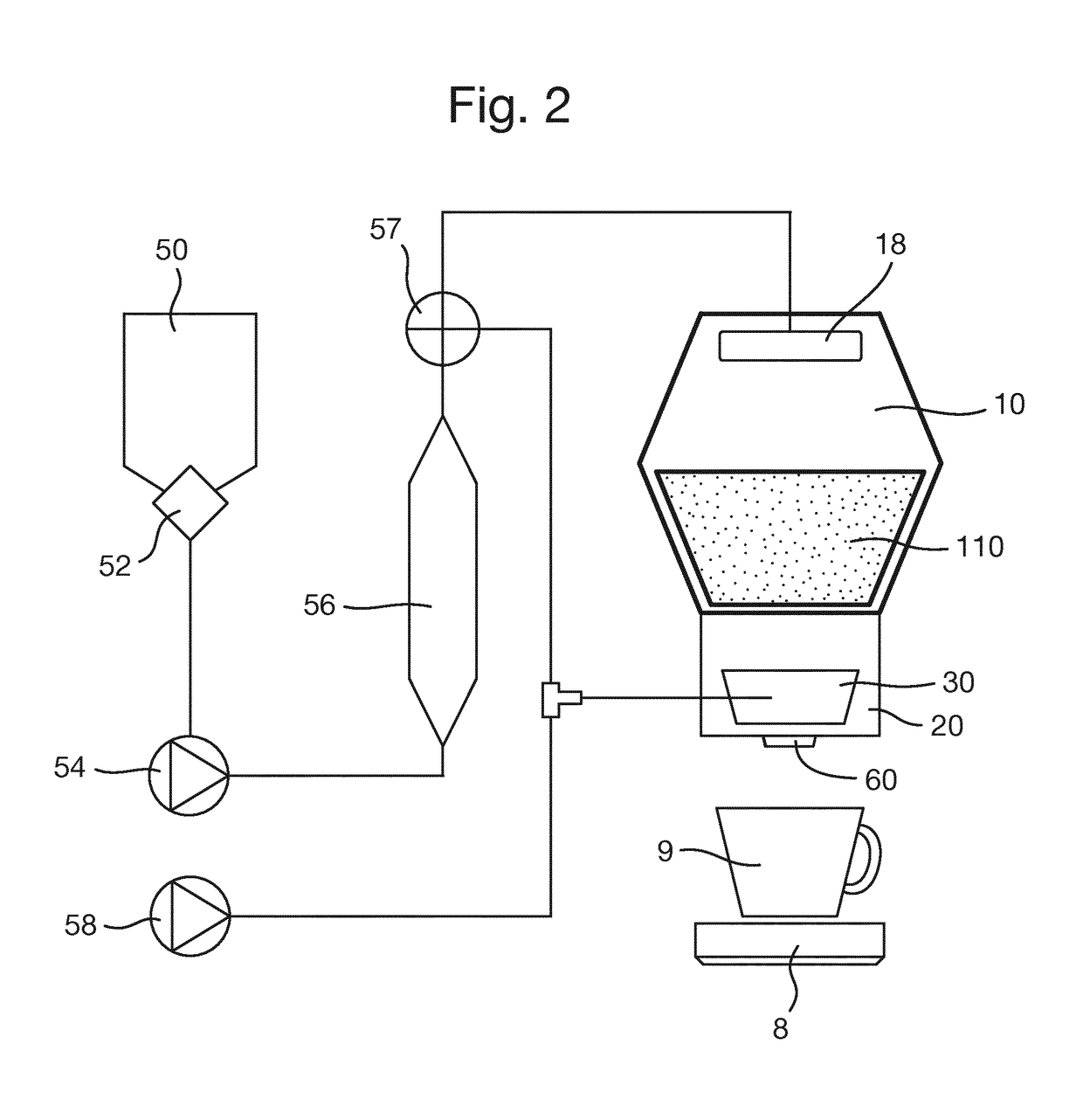 Machine, method and system for brewing a beverage