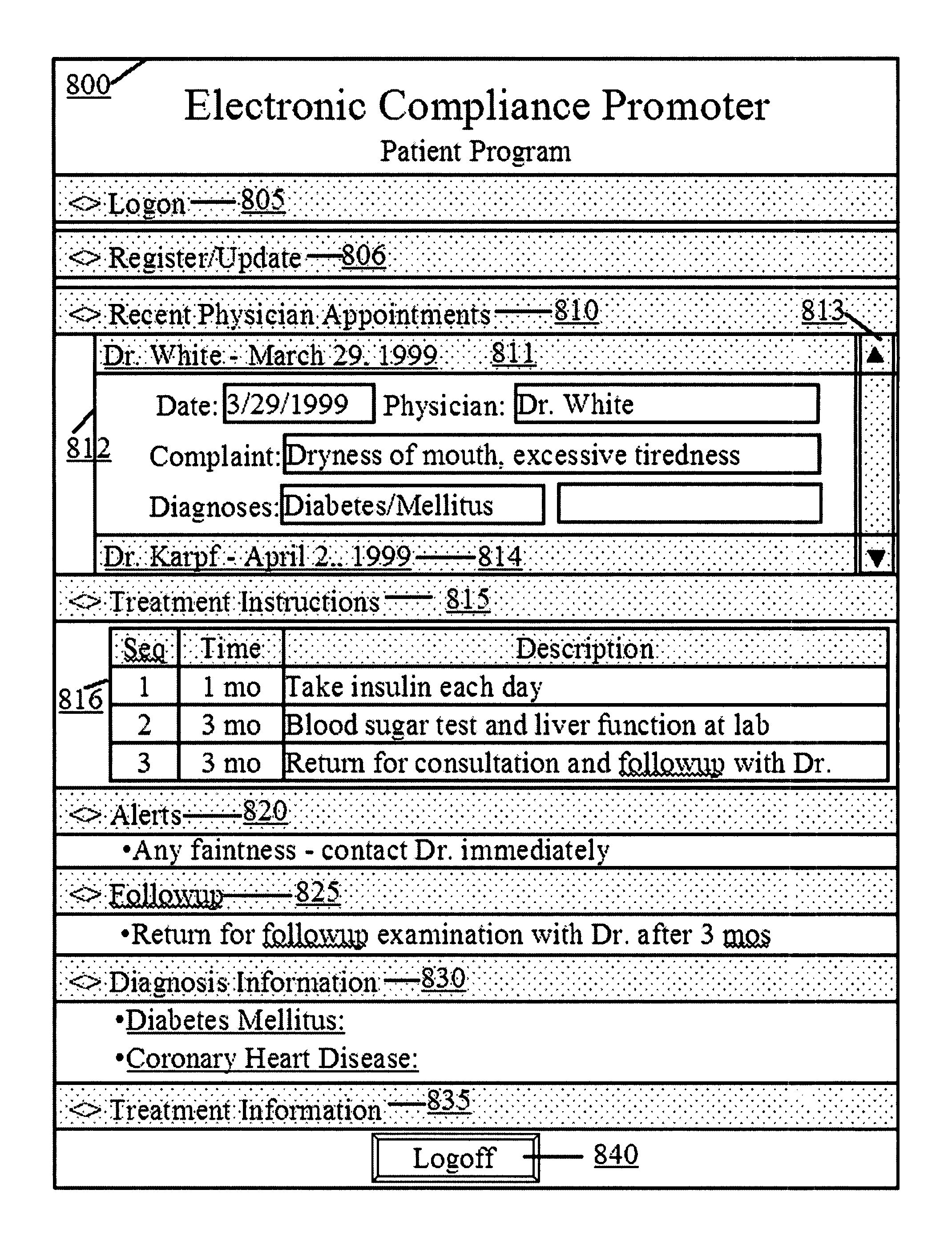 Computer system and method for increasing patients compliance to medical care instructions