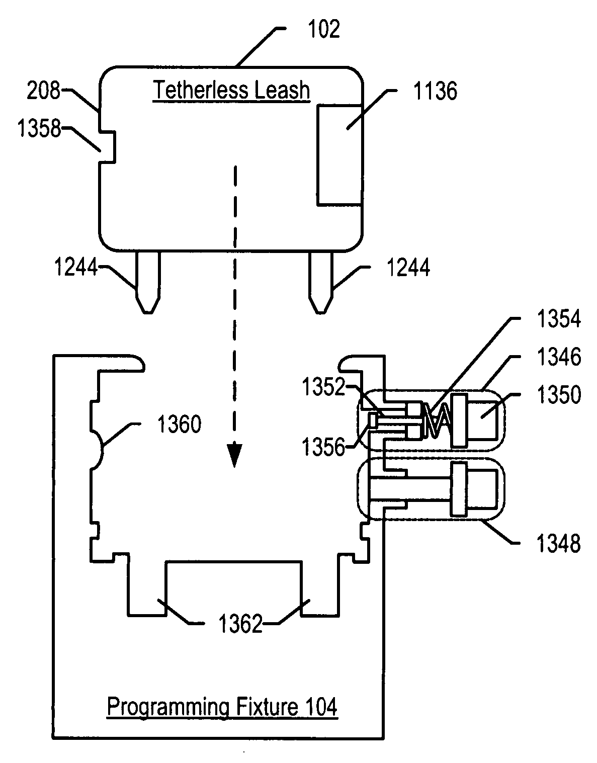 Programming fixture for a virtual fencing system