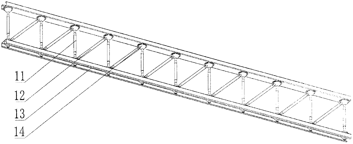 Assembly type equal-length vertical web truss slope roof beam system structure