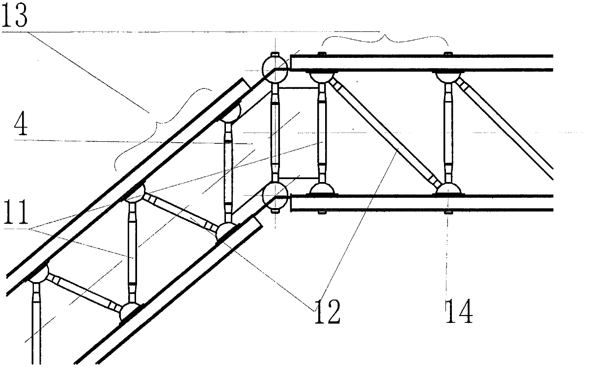 Assembly type equal-length vertical web truss slope roof beam system structure