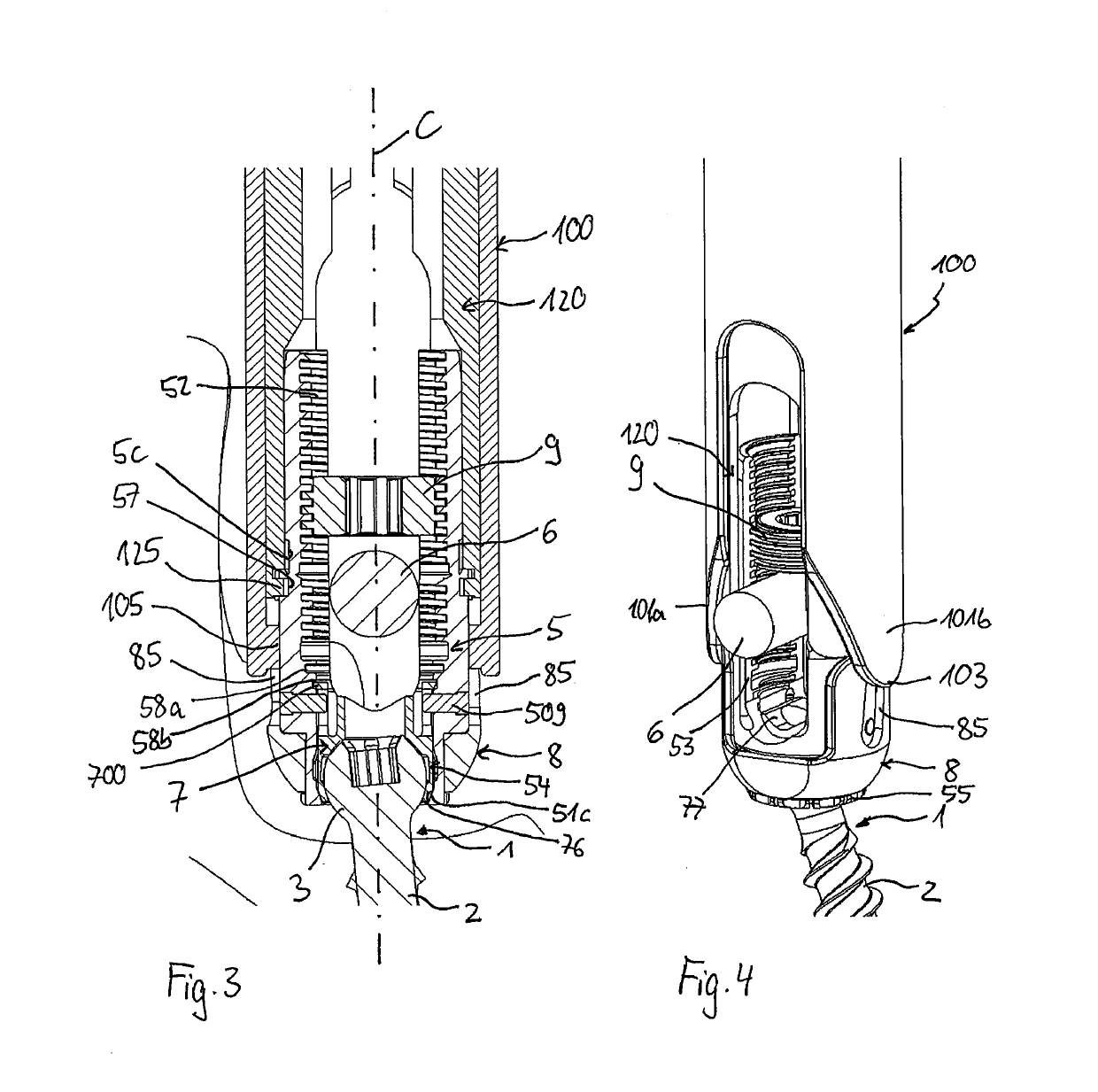 Polyaxial bone anchoring device and system including an instrument and a polyaxial bone anchoring device