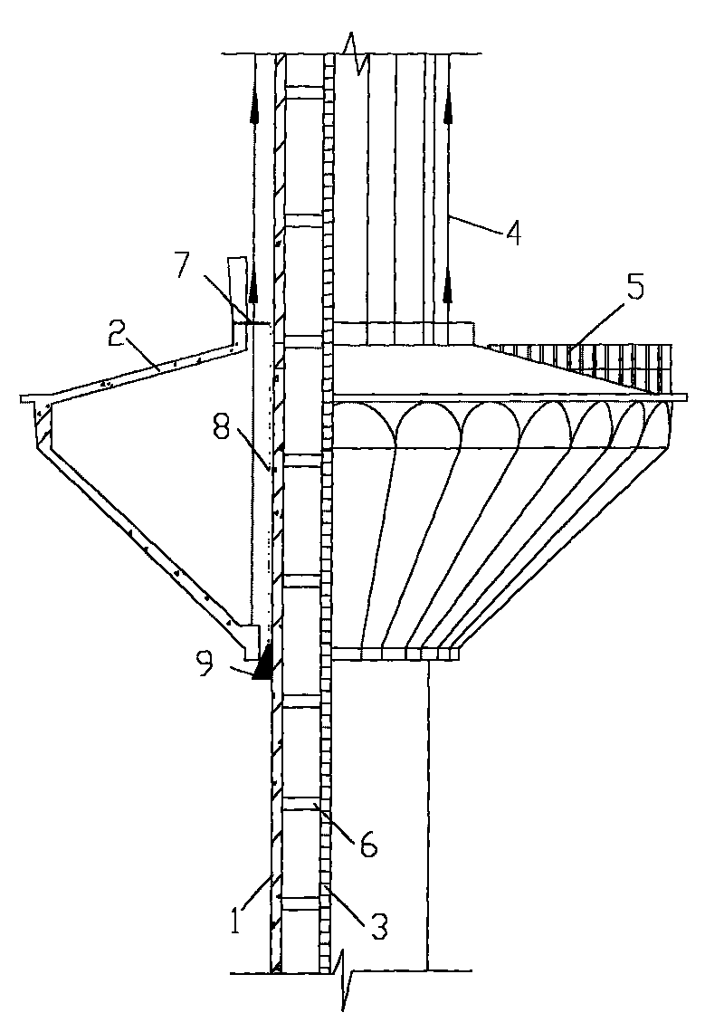 Method for lifting inverted cone shell water tank of reinforced concrete water tower