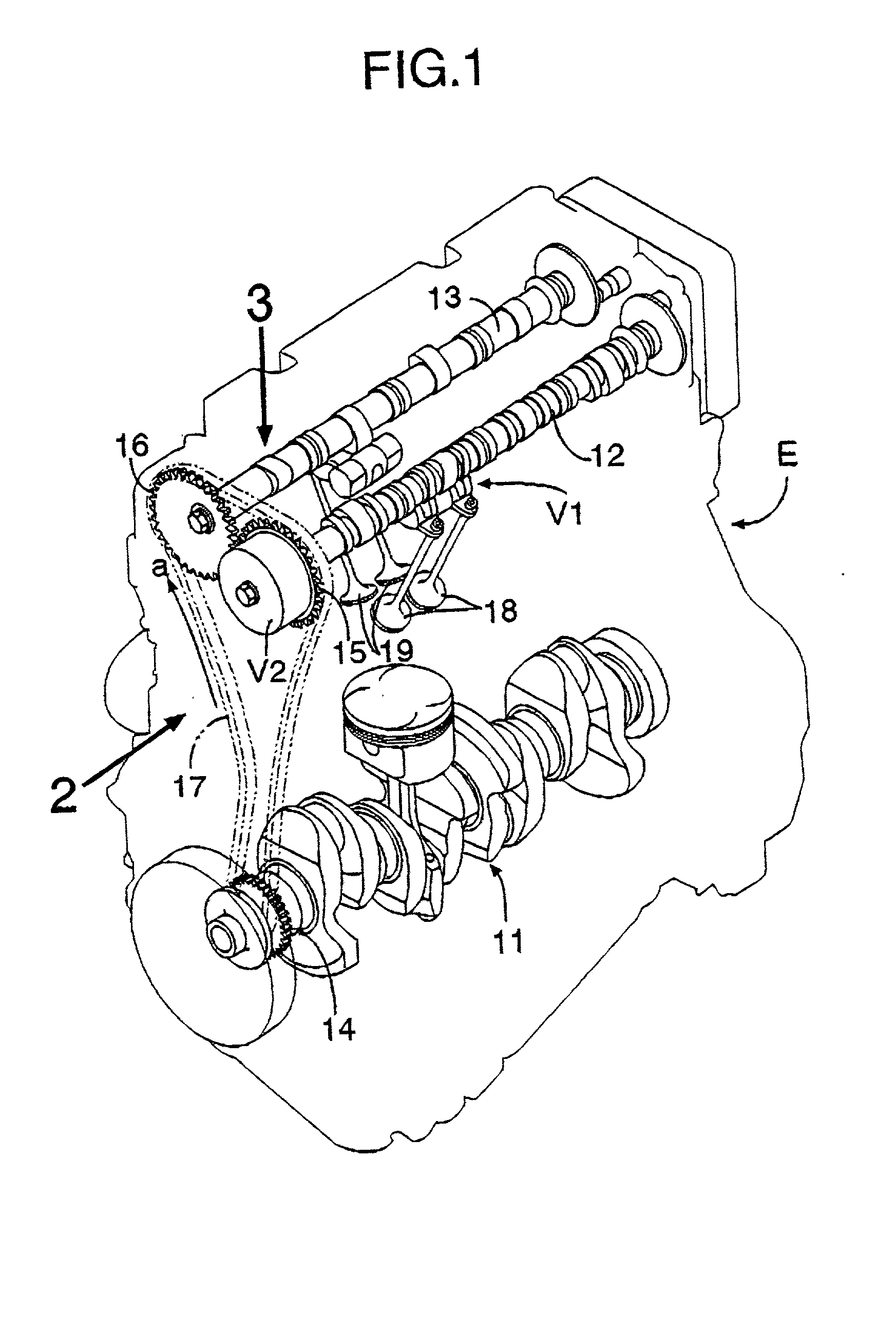 Timing chain lubricating structure for engine