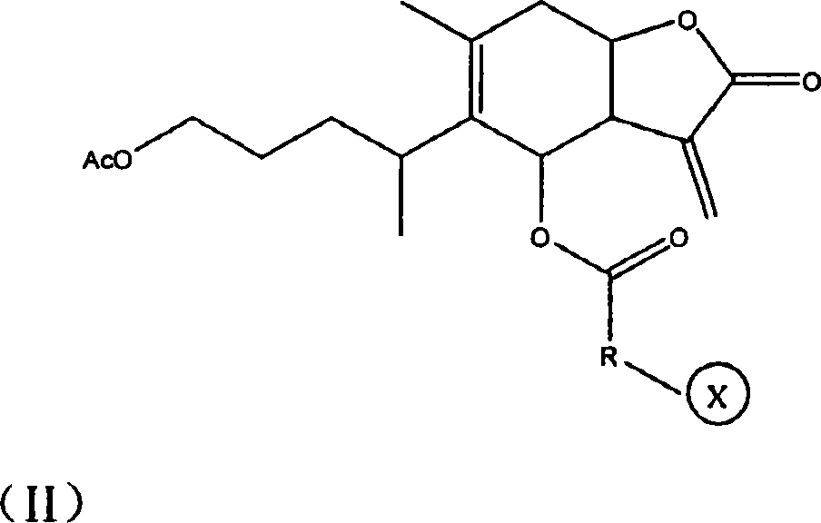 1-oxy-acetyl inula britannica lactone derivative, preparation method thereof and application of the same in preparing cancer-curing medicine