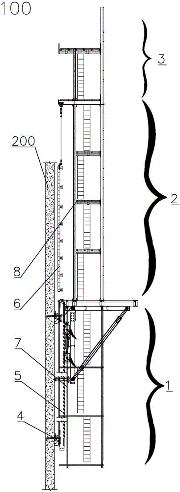 Full-automatic hydraulic climbing formwork system and using method thereof