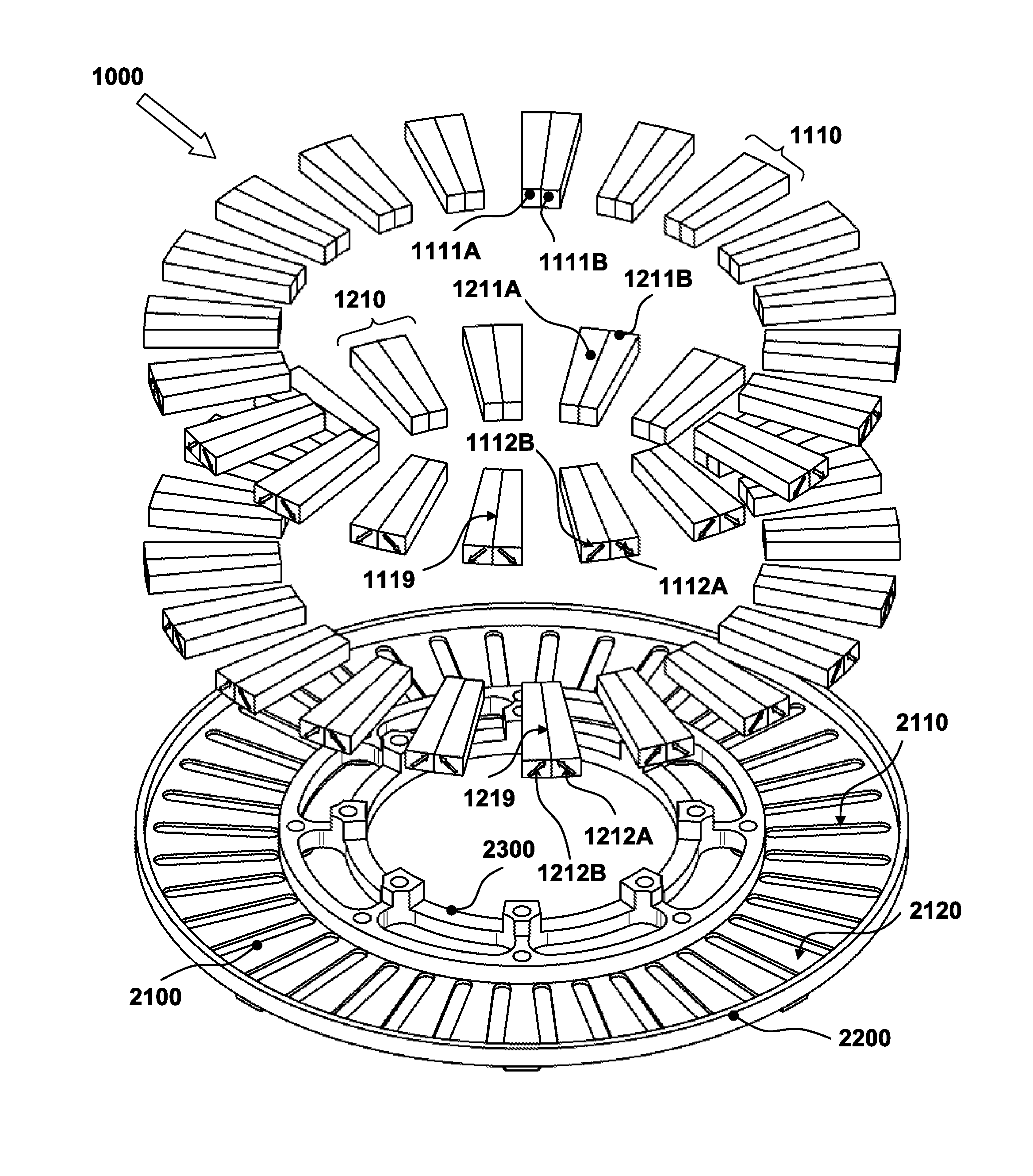 Rotor with magnet pattern