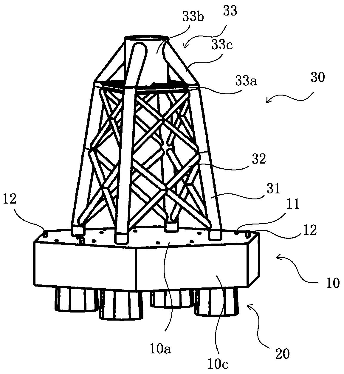 Offshore wind power foundation, installation method thereof and wind generating set