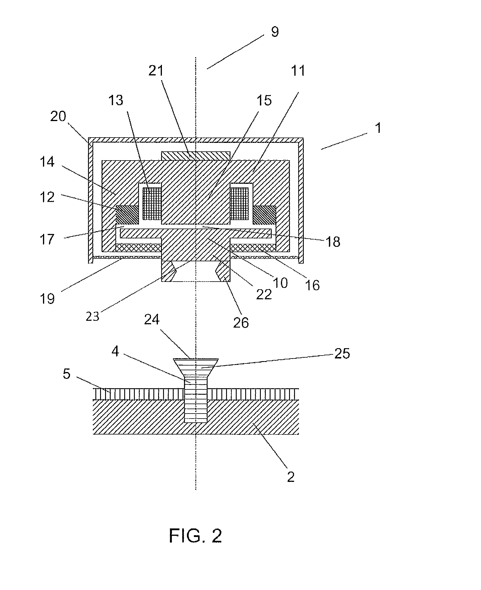 Device and method for applying a vibration signal to a human skull bone