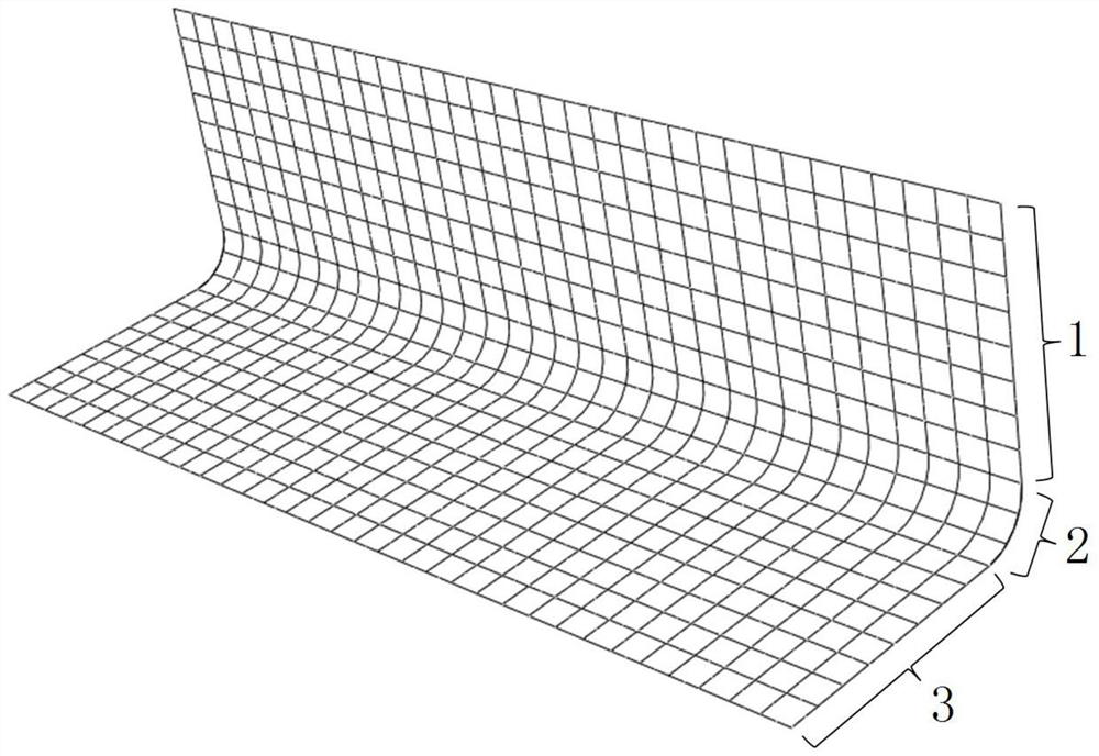 Numerical simulation method for continuous layup of composite material at right angle