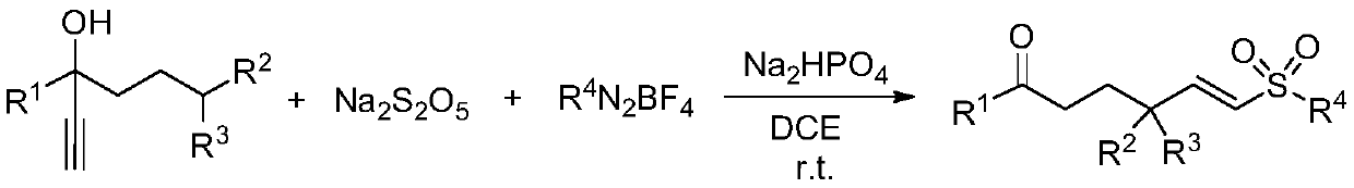 Method for synthesizing alkenyl sulfone compound under metal-free condition