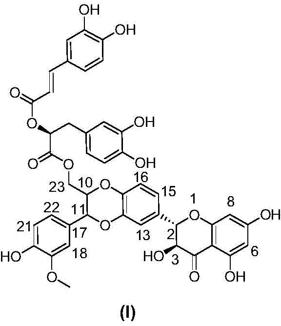 Silybin rosmarinate and its preparation method and use